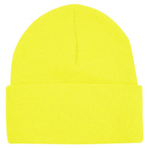 Bayside Safety Lime USA-Made 12 Inch Knit Beanie