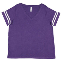 LAT Women's Vintage Purple/Blended White Curvy Football Premium Jersey T-Shirt