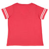LAT Women's Vintage Red/Blended White Curvy Football Premium Jersey T-Shirt