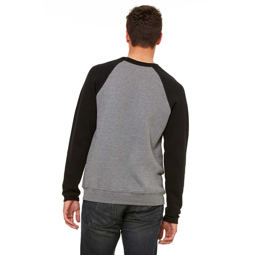 Bella + Canvas Unisex Deep Heather/Black Crew Neck Sweatshirt