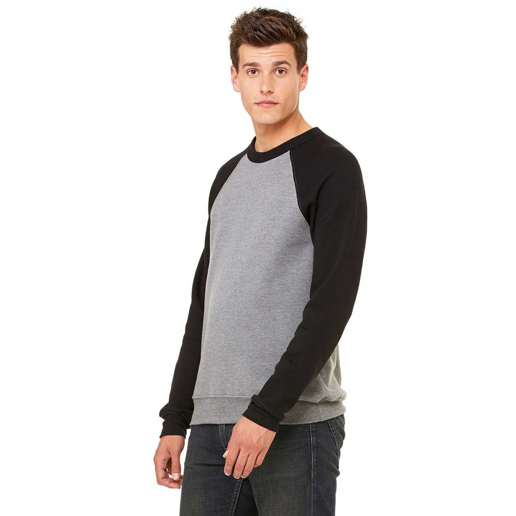 Bella + Canvas Unisex Deep Heather/Black Crew Neck Sweatshirt