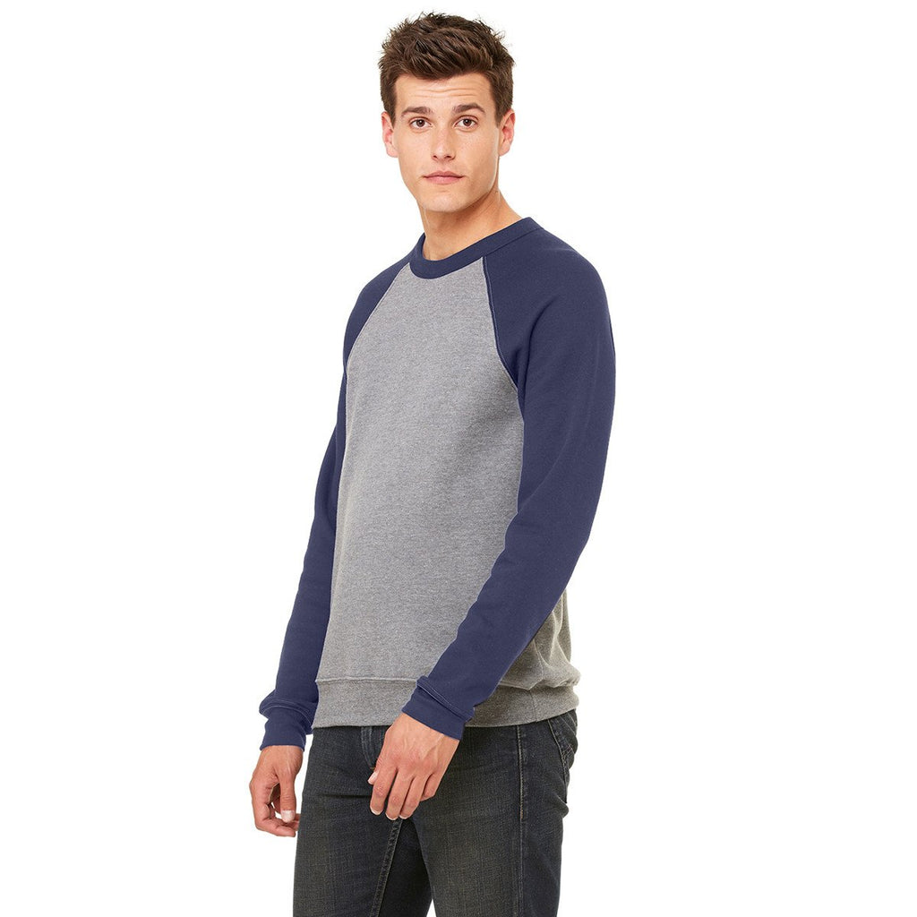 Bella + Canvas Unisex Deep Heather/Navy Crew Neck Sweatshirt