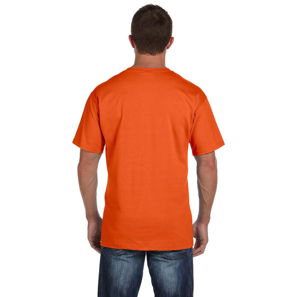 Fruit of the Loom Men's Burnt Orange 5 oz. HD Cotton Pocket T-Shirt