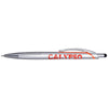 Hub Pens Orange Trim Silver X2 Stylus Pen with Blue Ink