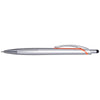 Hub Pens Orange Trim Silver X2 Stylus Pen with Blue Ink