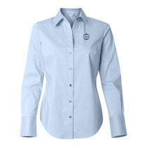 CSD - Calvin Klein Women's Stream Blue Stretch Solid Dress Shirt