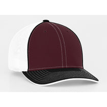 Pacific Headwear Maroon/Black Universal Fitted Trucker Mesh Cap