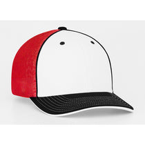 Pacific Headwear White/Black/Red Universal Fitted Trucker Mesh Cap