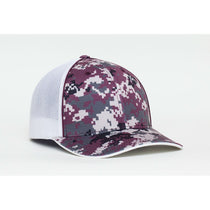 Pacific Headwear Maroon Digital Camo Trucker Mesh