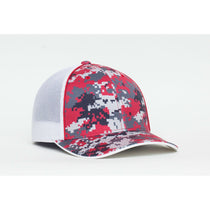 Pacific Headwear Red Digital Camo Trucker Mesh