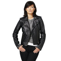 Burk's Bay Women's Black Lamb Biker Jacket