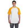 Augusta Sportswear Men's White/Gold Short-Sleeve Baseball Jersey