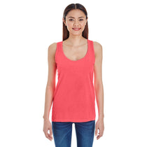 Comfort Colors Women's Neon Red Orange 4.8 oz. Racerback Tank