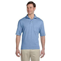 Jerzees Men's Light Blue 5.6 Oz Spotshield Pocket Jersey Polo
