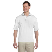 Jerzees Men's White 5.6 Oz Spotshield Pocket Jersey Polo