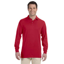Jerzees Men's True Red 5.6 Oz. Spotshield Long-Sleeve Jersey Polo