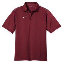 Nike Men's Dark Red Dri-FIT Short Sleeve Sport Swoosh Pique Polo