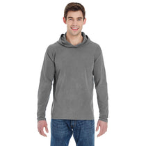 Comfort Colors Men's Grey 6.1 oz. Long-Sleeve Hooded T-Shirt