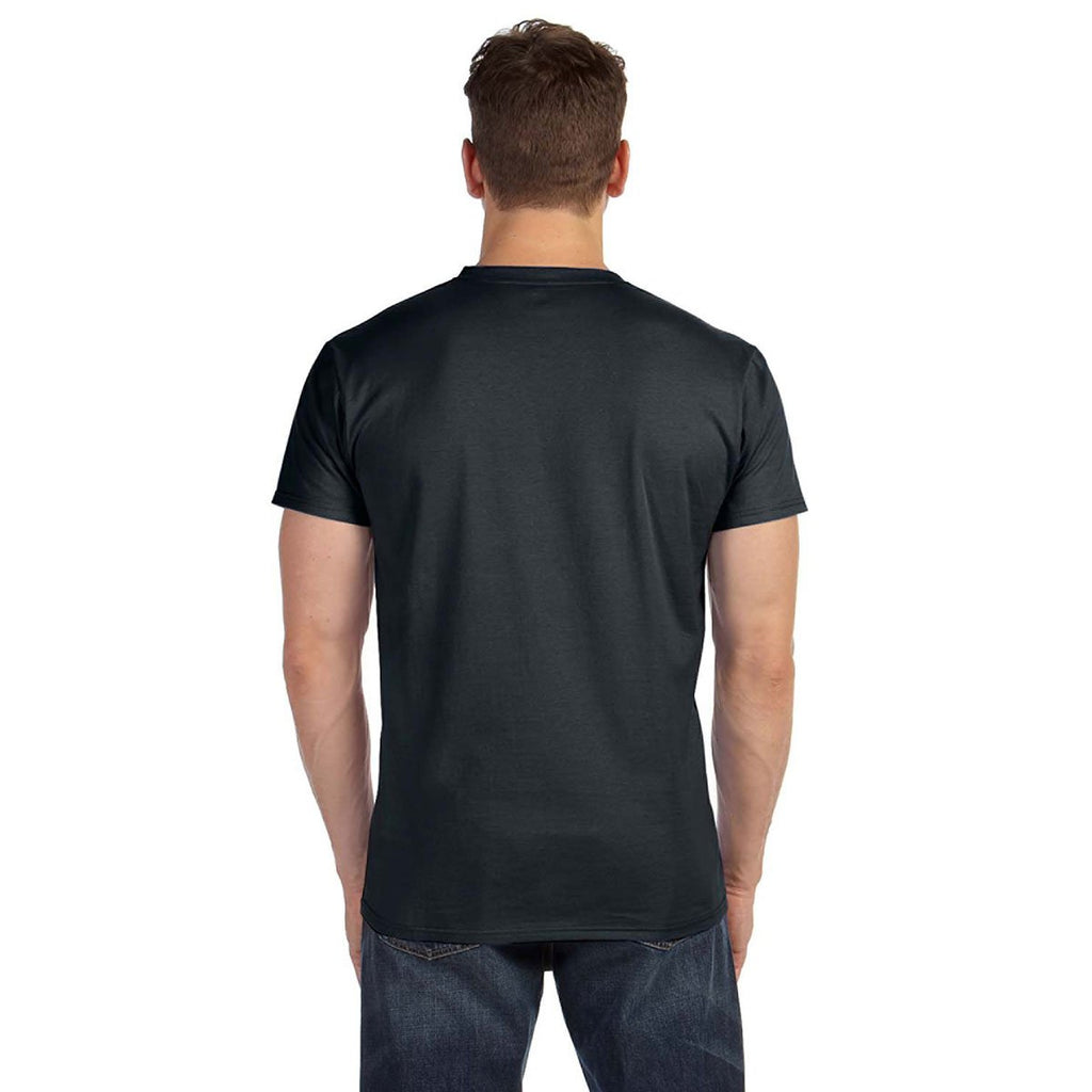 Hanes Men's Vintage Black 4.5 oz. 100% Ringspun Cotton nano-T V-Neck T-Shirt