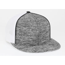 Pacific Headwear Black Heather/White D-Series Heather Trucker Cap