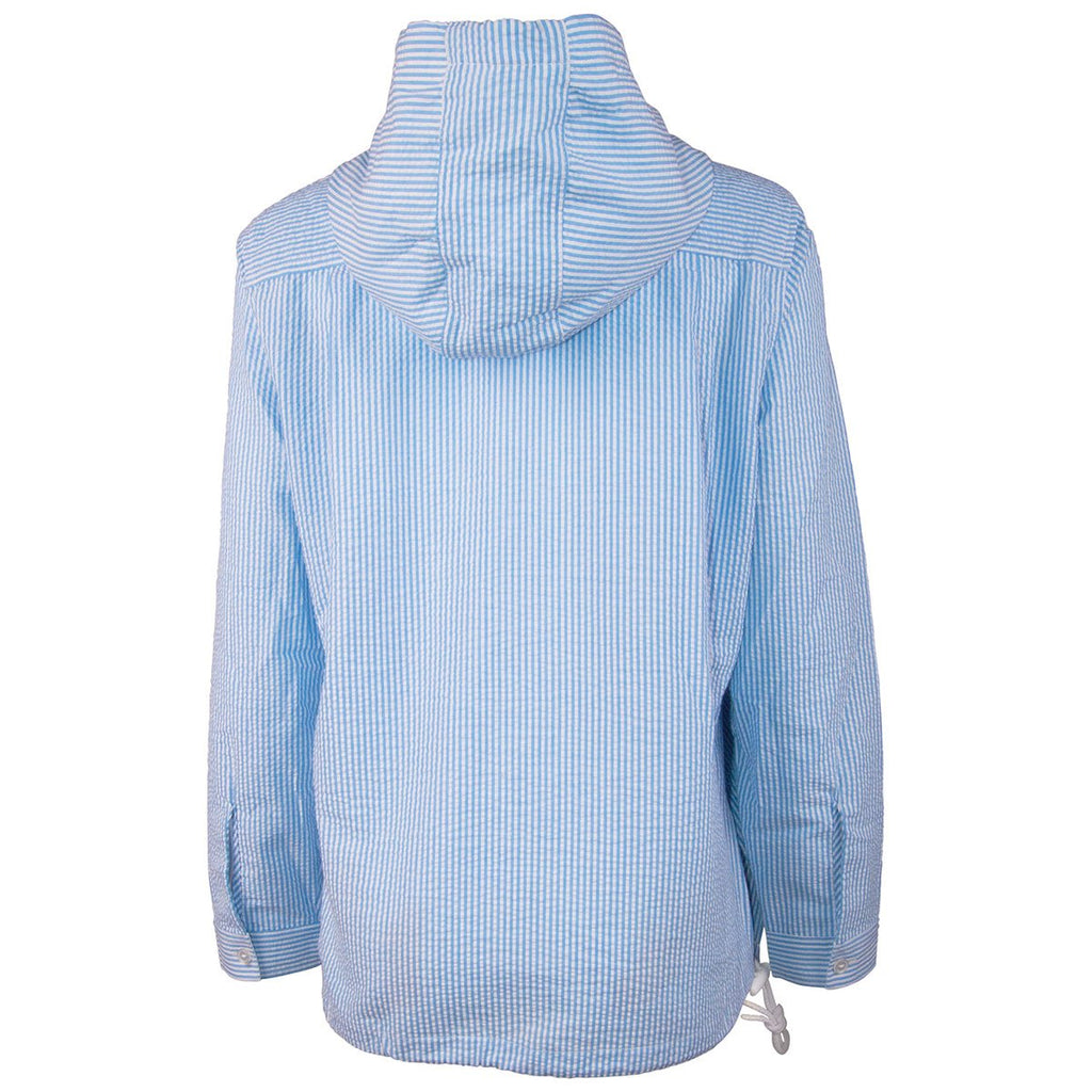 Charles River Women's Blue seersucker Bar Harbor Pullover