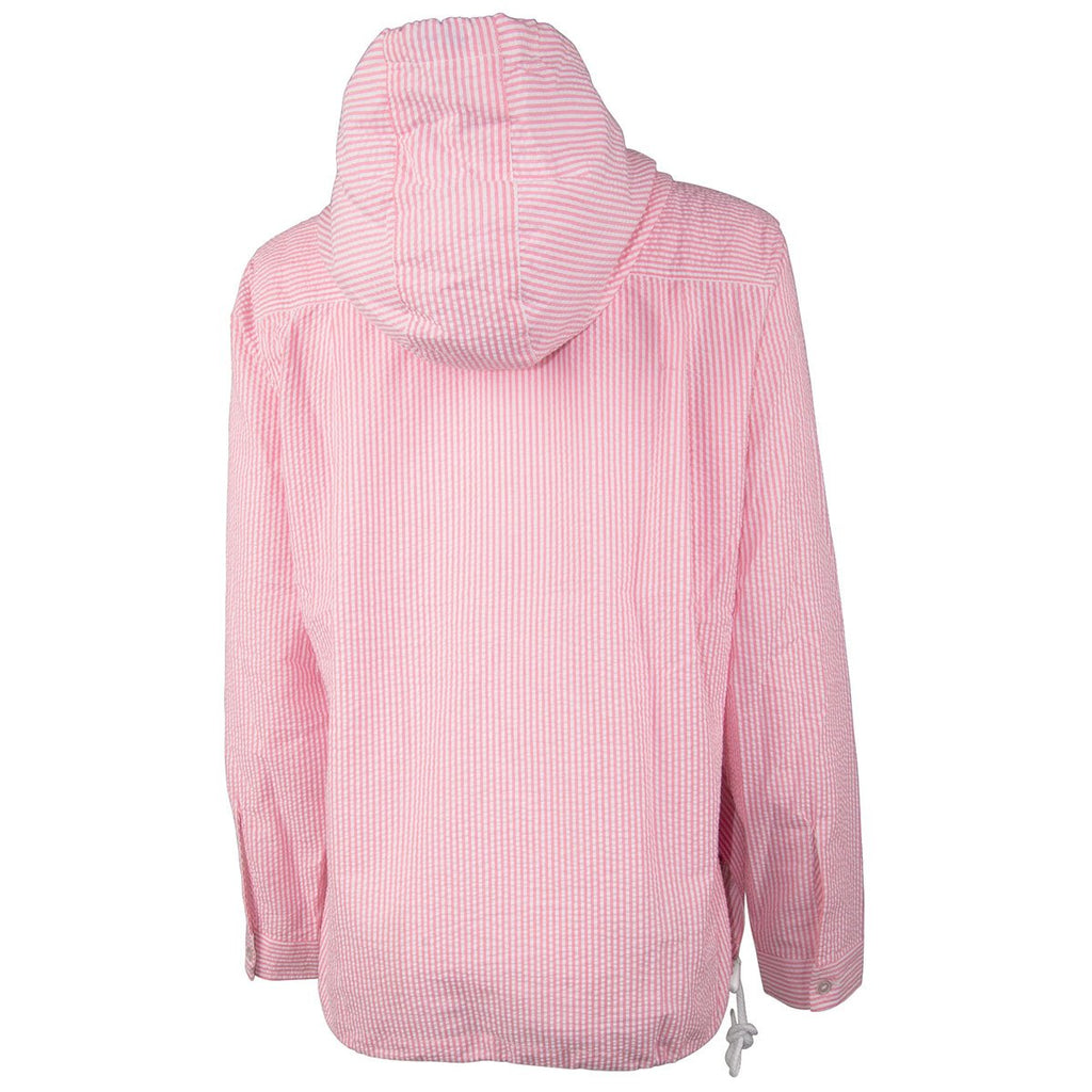 Charles River Women's Pink Seersucker Bar Harbor Pullover