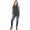 Charles River Women's Charcoal heather/Light Grey Heather Quarter Zip Color Blocked Heathered Fleece