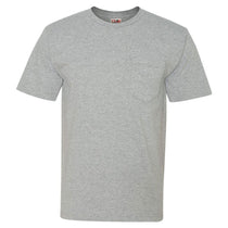 Bayside Men's Dark Ash USA-Made Short Sleeve T-Shirt with Pocket