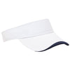 Pacific Headwear White/Navy Polo Twill Hook-And-Loop Visor