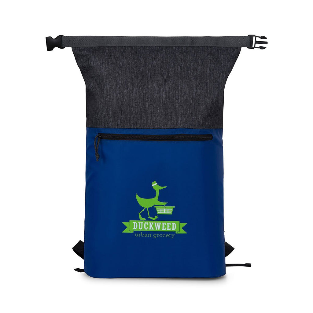 Gemline Royal Blue/Granite Heather Grey Rainier Roll Top Backpack