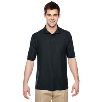 Jerzees Men's Black 5.3 Oz. Easy Care Polo