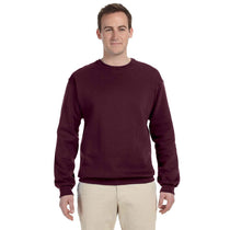 Jerzees Men's Maroon 8 Oz. Nublend Fleece Crew