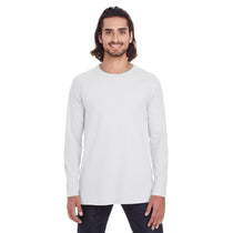 Anvil Men's White Lightweight Long & Lean Raglan Long Sleeve T-Shirt