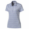 Puma Golf Women's Baja Blue Heather Stripe Golf Polo