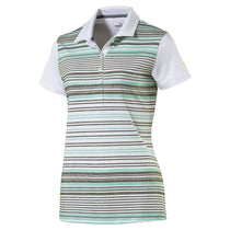 Puma Golf Women's Bright White/Aquarius Road Map Golf Polo