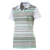 Puma Golf Women's Bright White/Aquarius Road Map Golf Polo