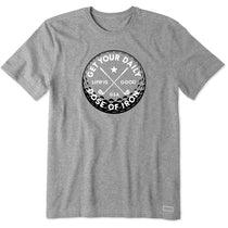 Life Is Good Men's Heather Grey Daily Dose of Iron Crusher Tee