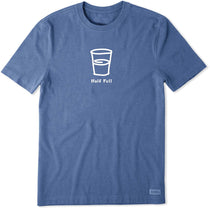 Life Is Good Men's Heather Vintage Blue Half Full Crusher Tee