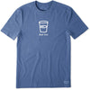 Life Is Good Men's Heather Vintage Blue Half Full Crusher Tee