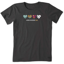 Life Is Good Women's Night Black 365 Hearts Crusher Tee