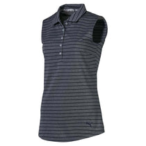 Puma Golf Women's Peacoat Rotation Stripe Sleeveless Golf Polo