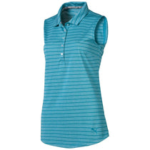 Puma Golf Women's Caribbean Sea Rotation Stripe Sleeveless Golf Polo