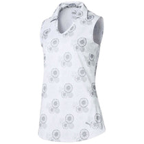 Puma Golf Women's Bright White/Quarry Blossom Sleeveless Golf Polo