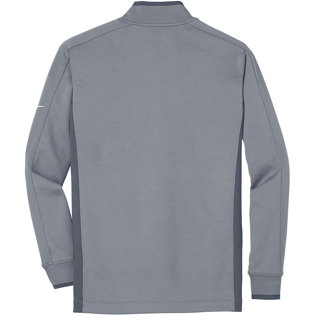 Nike Men's Athletic Grey Heather/ Dark Grey Dri-FIT Long Sleeve Quarter Zip Shirt