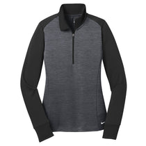 Nike Women's Anthracite Heather/ Black Dri-FIT Long Sleeve Quarter Zip Shirt