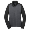 Nike Women's Anthracite Heather/ Black Dri-FIT Long Sleeve Quarter Zip Shirt