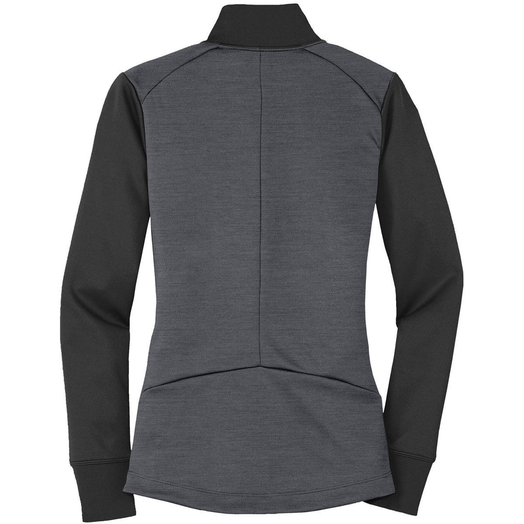 Nike Women's Anthracite Heather/ Black Dri-FIT Long Sleeve Quarter Zip Shirt