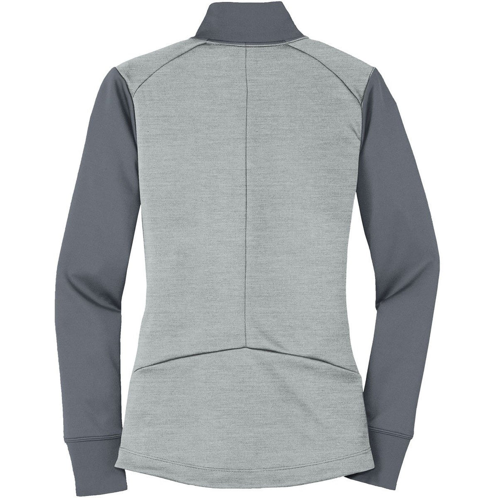 Nike Women's Athletic Grey Heather/ Dark Grey Dri-FIT Long Sleeve Quarter Zip Shirt