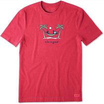 Life Is Good Men's Heather American Red Hammock Jake Crusher Tee