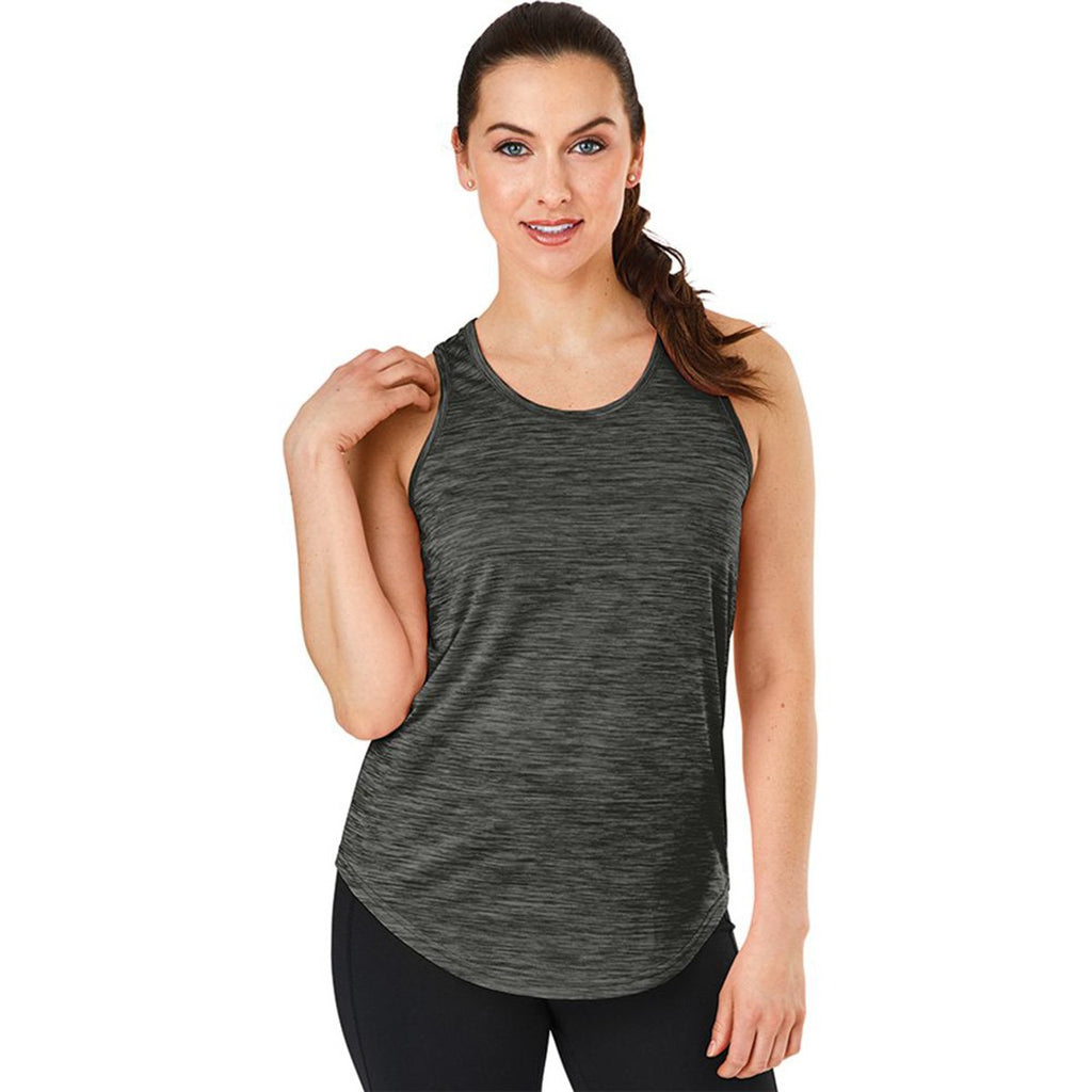 Charles River Women's Black Space Dye Fitness Tank